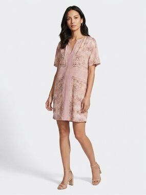 Pink Short Sleeve Shift Dress - Brand